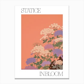 Statice In Bloom Flowers Bold Illustration 3 Canvas Print