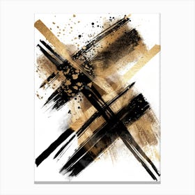 Abstract Gold And Black Painting 37 Canvas Print