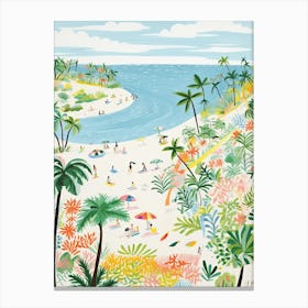 Seminyak Beach, Bali, Indonesia, Matisse And Rousseau Style 3 Canvas Print