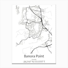 Banora Point,Australia Minimalist Map Canvas Print