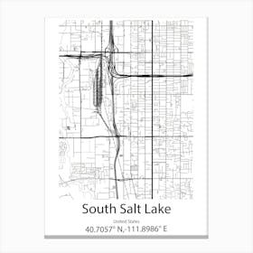 South Salt Lake,United States Minimalist Map Leinwandbild