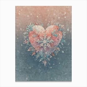 Heart Of Snow Canvas Print