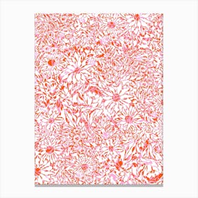 Linear Garden - Orange Pink Canvas Print