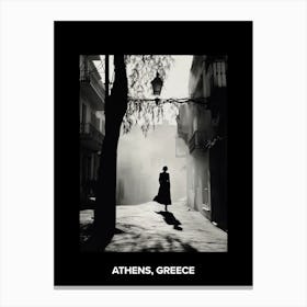 Poster Of Athens, Greece, Mediterranean Black And White Photography Analogue 4 Canvas Print