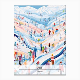 Are, Sweden, Ski Resort Poster Illustration 2 Canvas Print