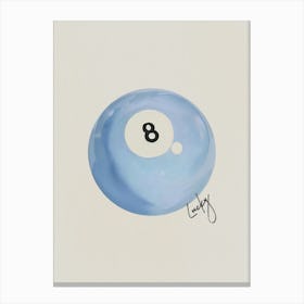 Lucky Blue Pool Ball Canvas Print