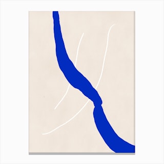 Abstract Blue Line Canvas Print