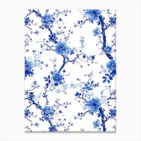 Blue And White Floral Pattern 8 Canvas Print