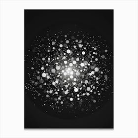 Abstract White Dots On Black Background Canvas Print