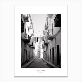 Poster Of Trapani, Italy, Black And White Photo 2 Canvas Print