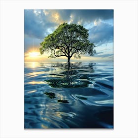 Tree In Water Canvas Print