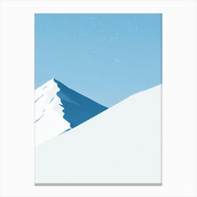 Mount Hutt, New Zealand Minimal Skiing Poster Canvas Print