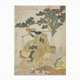 The Brine Maiden (1830), Katsushika Hokusai Canvas Print