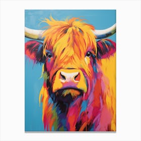Highland Cow Pop Art 3 Canvas Print