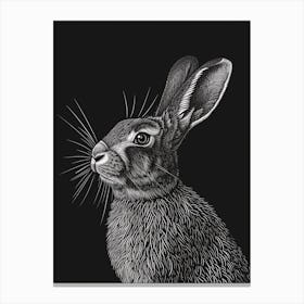 Flemish Giant Blockprint Rabbit Illustration 3 Canvas Print