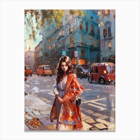 Woman in traditional dress  Canvas Print
