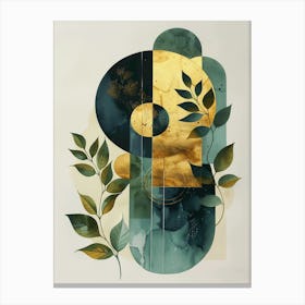 gold and green leaves Canvas Print