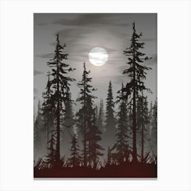 Moonlit Forest Canvas Print