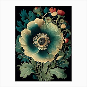 Anemone 2 Floral Botanical Vintage Poster Flower Canvas Print