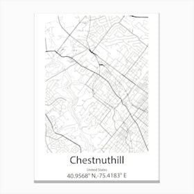 Chestnuthill,United States Minimalist Map Canvas Print