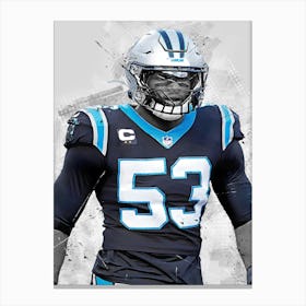 Brian Burns Carolina Panthers Canvas Print