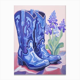 A Painting Of Cowboy Boots With Snapdragon Flowers, Fauvist Style, Still Life 1 Canvas Print