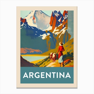Argentina Vintage Travel Poster Canvas Print