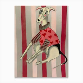 Valentine Greyhound Canvas Print