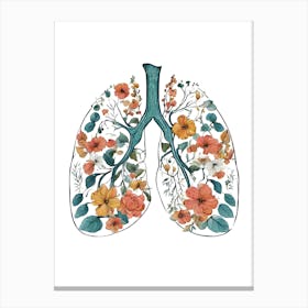 Lungs With Flowers 6 Canvas Print