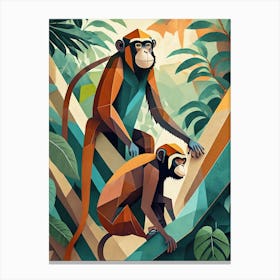 Monkeys In The Jungle Canvas Print