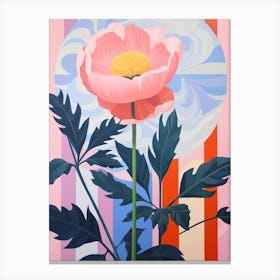 Peony 3 Hilma Af Klint Inspired Pastel Flower Painting Canvas Print