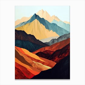 Ethereal Embers: Minimalist Peaks Canvas Print