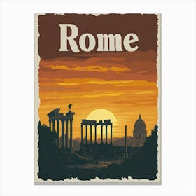 Aihrgdesign A Mid Century Modern Travel Poster For Rome Showi 1c60c33a 533e 472d A46c 67e1ba71710e 2 Canvas Print