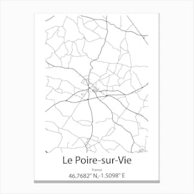 Le Poire Sur Vie,France Minimalist Map Canvas Print