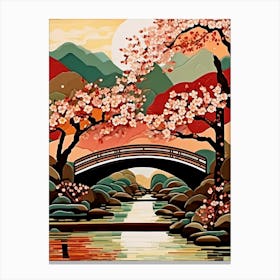 Cherry Blossom Bridge Canvas Print