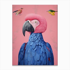 Playful Illustration Of Parrot For Kids Room 3 Canvas Print