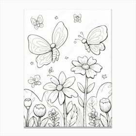 Butterfly Coloring Page Canvas Print
