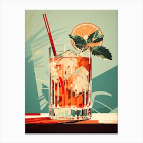 Mohito In A Glass, Mid century 1 Canvas Print