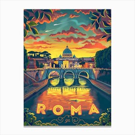 Rome At Sunset Canvas Print Stampe su tela