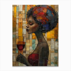 Woman With A Glass Of Wine 8 Canvas Print