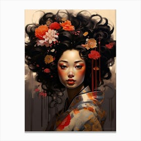 Geisha Japanese Style Illustration 2 Canvas Print