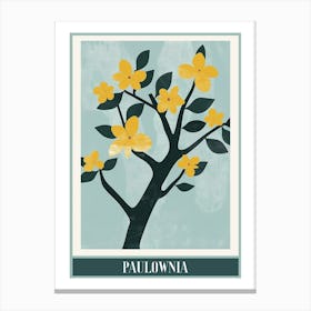 Paulownia Tree Illustration Flat 3 Poster Canvas Print