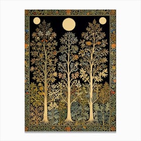 William Morris Trees In The Moonlight Canvas Print