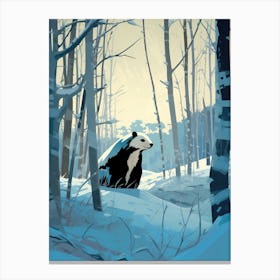 Winter Badger 2 Illustration Canvas Print