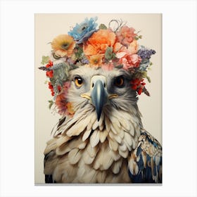 Bird With A Flower Crown Hawk 3 Canvas Print