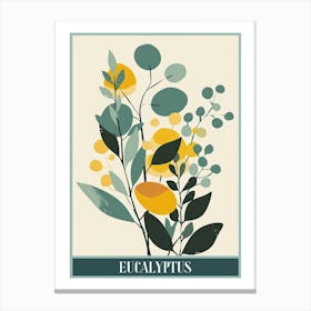 Eucalyptus Tree Illustration Flat 4 Poster Canvas Print