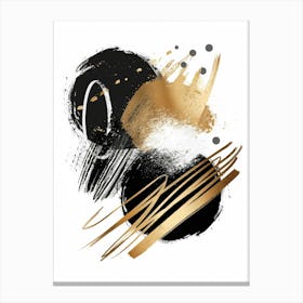 Abstract Gold And Black Painting 47 Canvas Print