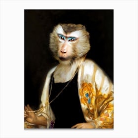 Lady Mona The Monkey Pet Portraits Canvas Print