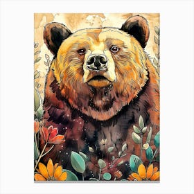 Grizzly Bear animal art 1 Canvas Print