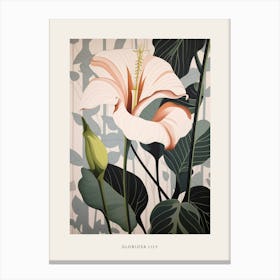 Flower Illustration Gloriosa Lily 4 Poster Canvas Print